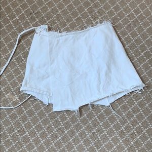 Ella Reconstructed White Wrap Skirt